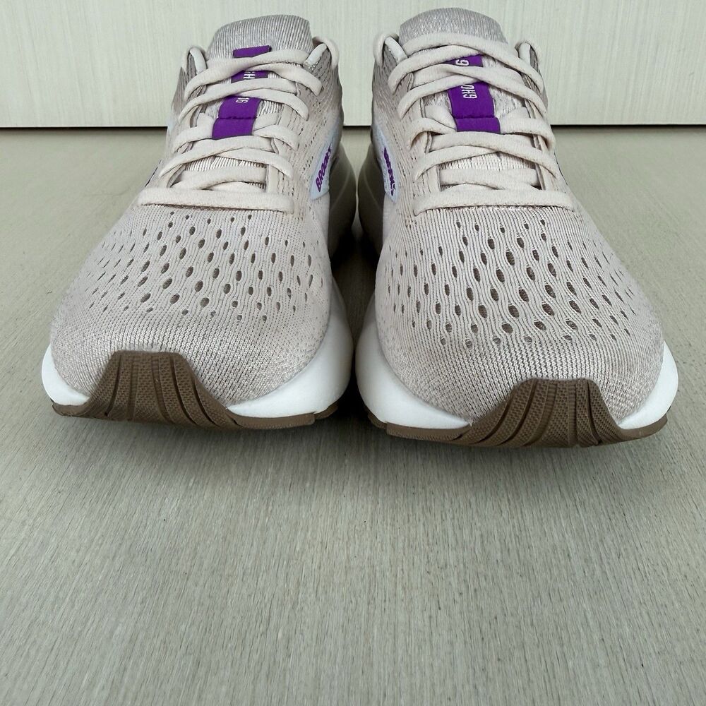 Brooks Ghost 16 Running Shoes Womens Size 7 Almond Peach Purple Athletic Gym Run - Picture 2 of 11